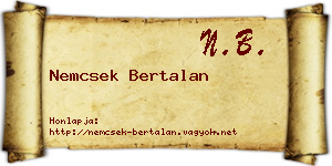 Nemcsek Bertalan névjegykártya